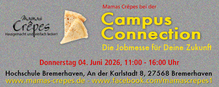 Mamas Crêpes wird am 04. Juni, eim Firmenevent in Bremerhavenkulinarisch begleiten